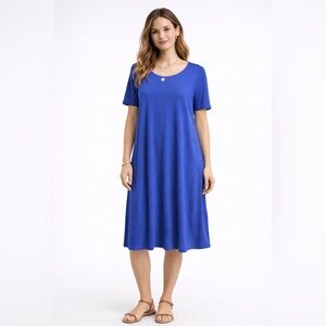 NWT J. Jill WEAREVER Collection Azurite Blue Knit Dress | Size Large